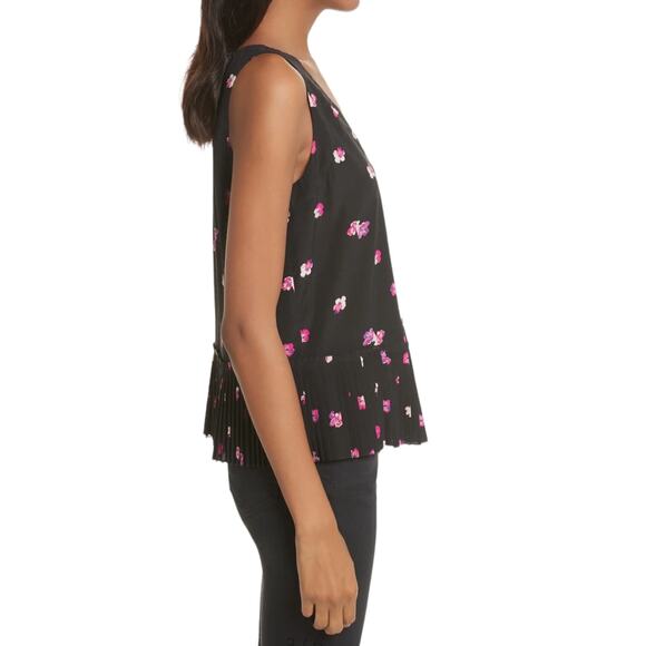 Rebecca Taylor Floriana Floral Stretch Silk Tank - Black - 8* - Picture 6 of 15